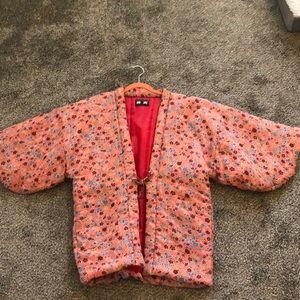 Puffy kimono jacket wrap